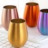 New Stainless Steel Wine Cup With Straw Single Layer Metal Drinking Mug Multifunction 500Ml Big Belly Cup Outdoor Drinkware