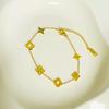 Bracciale Quadrifoglio Scheletro in Acciaio al Titanio Design di Nicchia Senso Premium di Fiori Nicchia Cento con Nuovo Bracciale da Donna