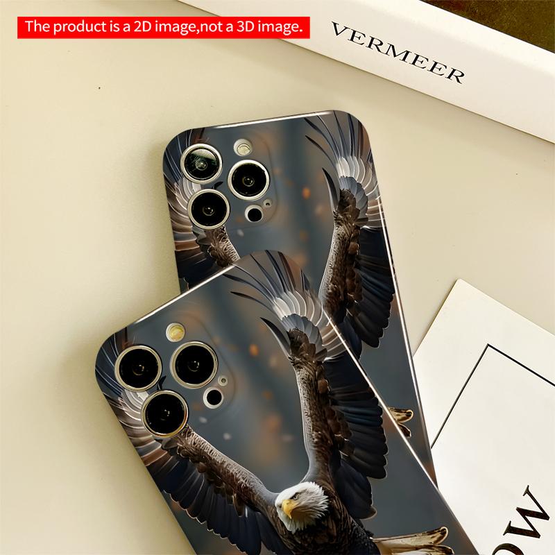 2DFlat Bald Eagle in Flight Phone Case All inclusive film hard iPhone case, compatible with iPhone 18 Pro Max 17 16 15 14 13 12 11