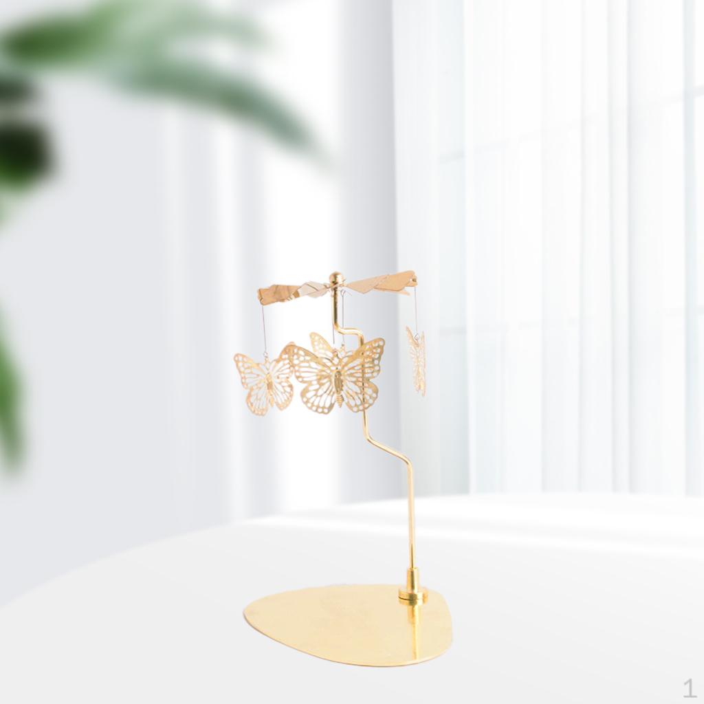 Candle Holder Rotating Votive Storage Tray Plate, Home Candlestick Centerpieces for Butterfly
