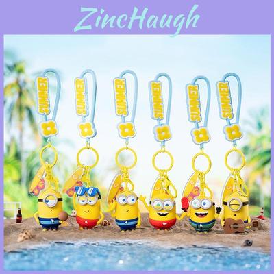 Minions Sommerzeit PVC Schlüsselanhänger mit Cartoon-Design für Geschenk und Taschendekoration