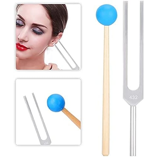 Wlongtor Tuning Fork, Energy Fork for Chakra Healing, Sound Therapy, Musical Instrument, Balancing, Healer, with Silicone Hammer Bag and Cleaning Clot