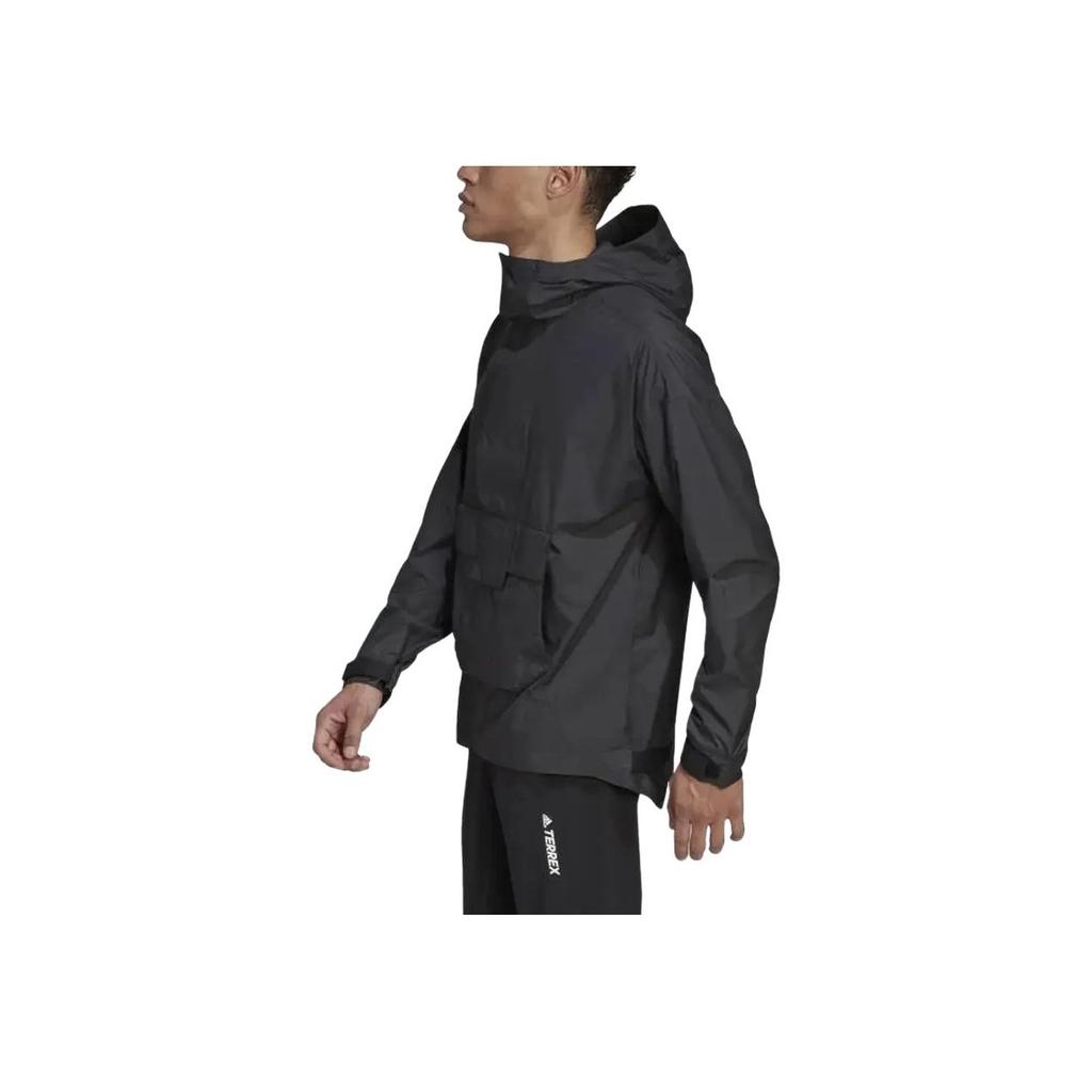 adidas Terrex Solid Color Comfortable Pullover Hooded Long Sleeve Jacket Men Jackets Black H55923
