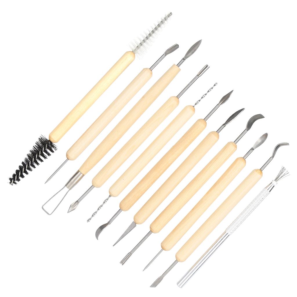 Clay Pottery Sculpting Tools Polymer Clay Art Projects Carving Knife with Wooden Handle Kit