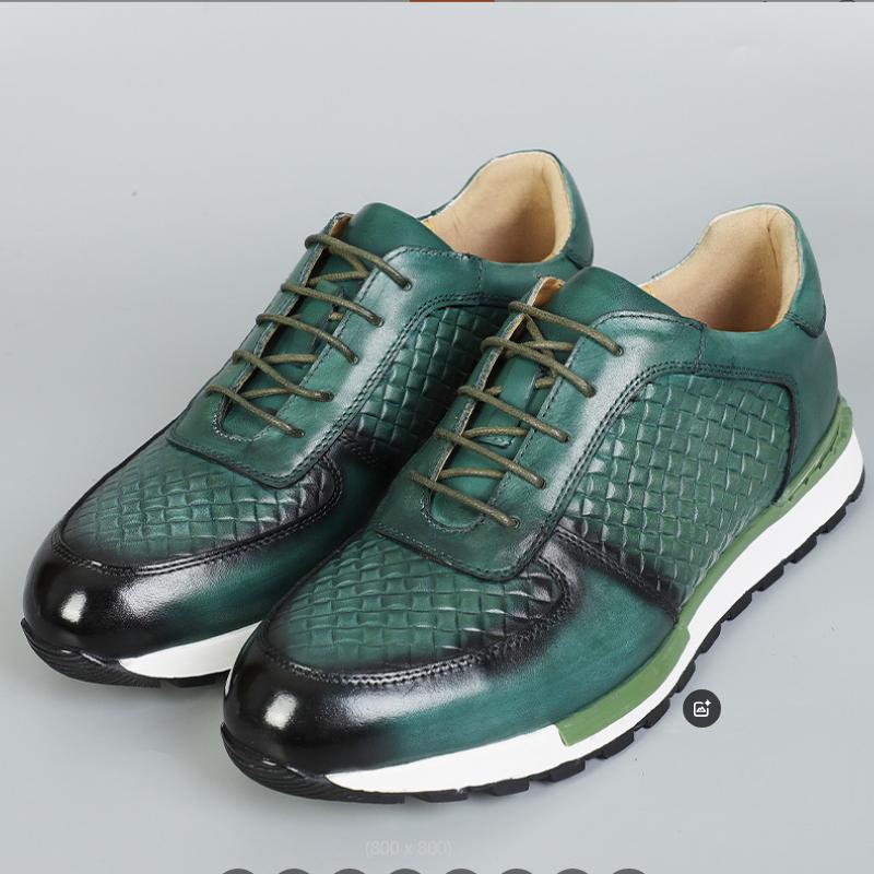 Fashion 2025 Spring Autumn 5 Colors Genuine Leather Man Luxury Sneakers Plaid Weave Pattern Lace-up Men Casual White Oxford Shoes  b15