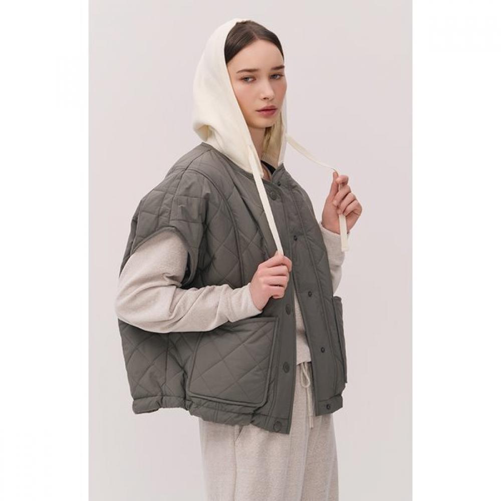 Huit Poncho Knit Hood Padding Jumper Htwjp5l10t