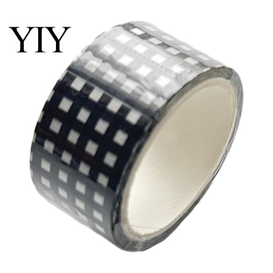 Lässiger Stil Washi Tape Schwarz Weiß Gitterband, Karomuster Dekoratives Abdeckband für Kunst, DIY-Basteln, Notizbücher, Planer, Scrapbooking, Geschenkverpackung