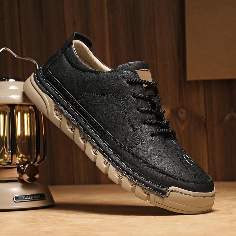 Fashion Lightweight Men's Casual Leather Shoes Comfortable Walking Shoes Suitable for Daily Wear Hiking Shoes Treking Footwear Sneakers