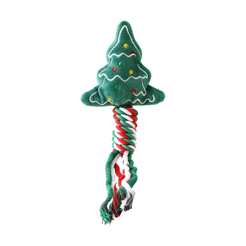 Weihnachts Baumwollseil Haustier Plüschtier zum Zahnen, -Resistent, Cartoon Selbstunterhaltung Hundespielzeug, Katzenzubehör