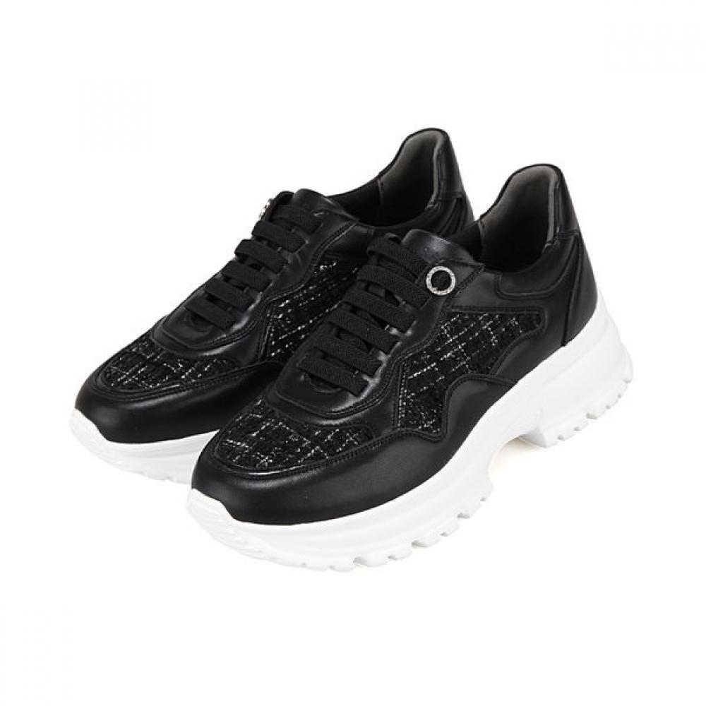 Barbara Fabric Elastic Band Women Sneakers 6cm 2colors Aaj172 225/01.black