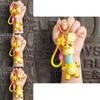 Creative Stretchable Giraffe Car Keychain Adorable Silicone Bag Accessory
