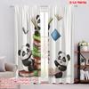 2pcs,2D Plane Printing Print Curtains Panda Book Club Versatile Polyester Fabric (without Rod) Decorations Outdoor for Bedroom,