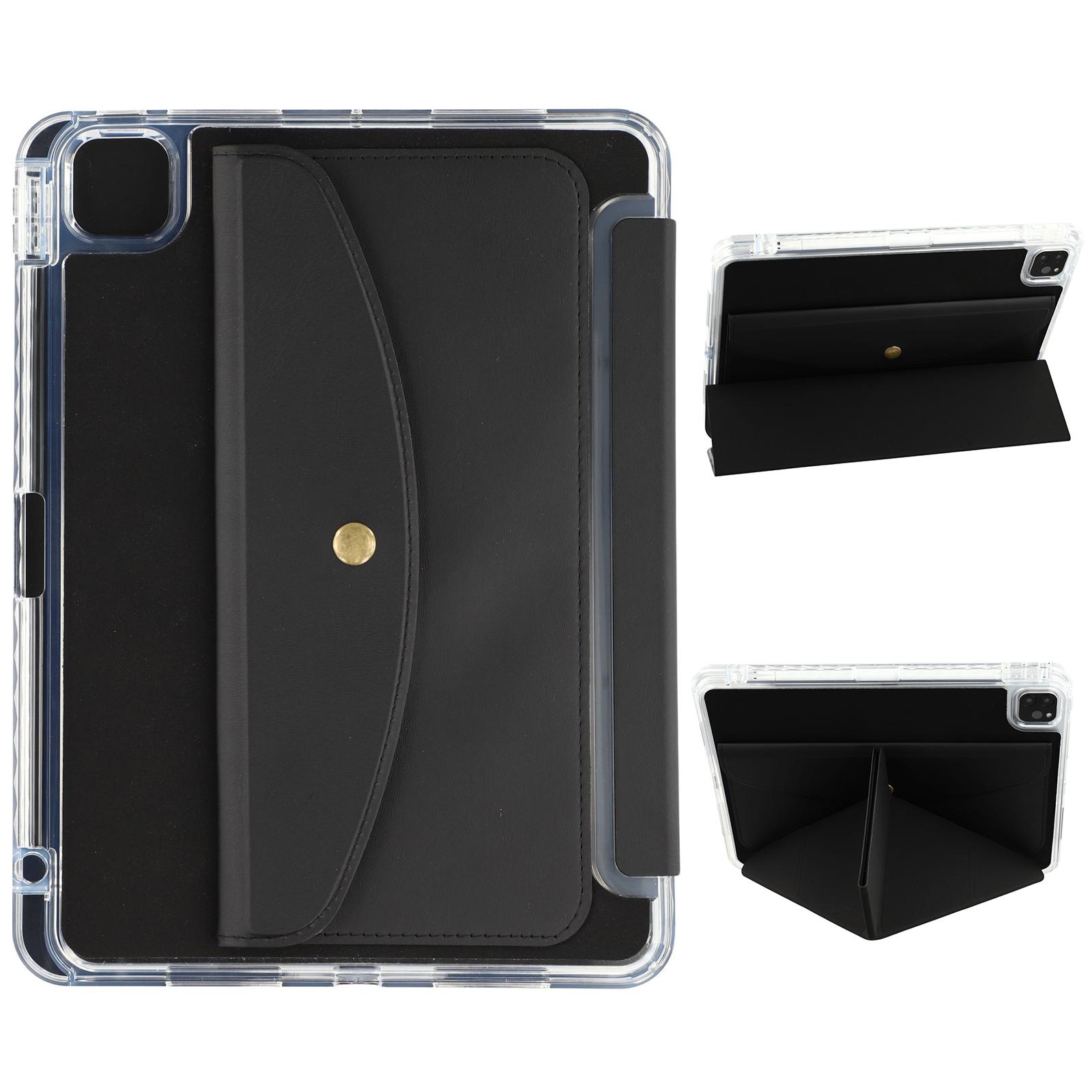 

Умный чехол для планшета для iPad Pro 12.9 (2022)/(2021)/(2020) Кошелек-подставка оригами из искусственной кожи с отделением для карандаша Black