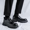 Big head leather shoes Korean version trendy British versatile business dress men's shoes casual youth black small leather shoes 77008-