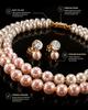 Pearl Necklace and Earrings Set for Women, Double Strand Pearl Jewelry Set