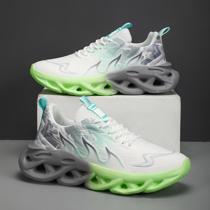 

Модные новые мужские кроссовки для бега с воздушной подушкой, мужские новые трендовые дышащие кроссовки на мягкой подошве для весны и осени 46 зелёный