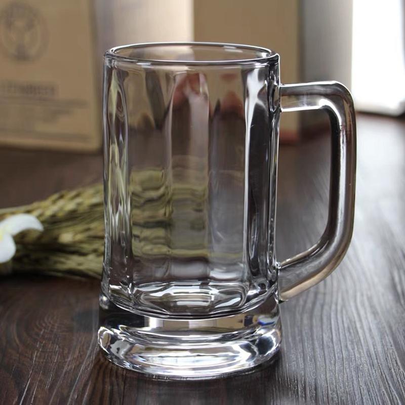 400ml 2pcs Set Craft Beer Glass with Handle Heat Thick Bottomed Beer Glass Party Transparent Drinkware Resistant Tea Water Cup