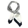 Silk scarf long strip high-end new striped simple decorative scarf hair tie streamer double splicing magnetic silk scarf