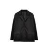 Women New Single Breasted Casual Office Lady Solid Color Collar Jacket Long Sleeve Brown Coat Loose Top