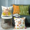 New Thanksgiving Harvest Pillow Autumn Pumpkin Orange Print Farm Decoration Sofa Pillow Cover