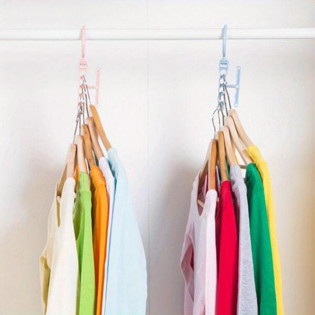 5-hole Hanger with Handle for Space-saving Magic Hooks Closet Organizer for Space Saving