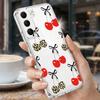 Funda de Fruta Cereza de Dibujos Animados Para Samsung A57 S26 Ultra A37 A17 A56 A36 A26 A16 A55 A35 A25 A15 A54 5G S21 FE S22 S23 S24 S25 Plus Cubierta Suave de TPU Transparente