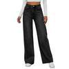 Women's High Waist Washed Women's Jeans Fashionable Versatile Straight Leg Pants