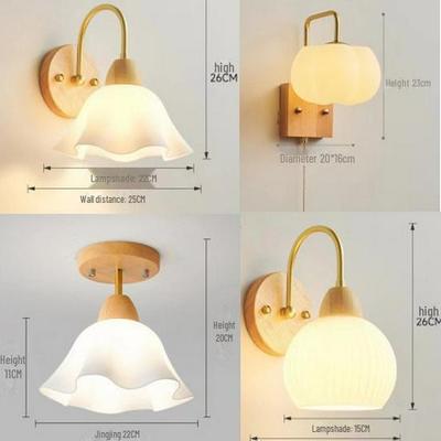 Japanese-Style Retro Log Wall Lamp for Bedroom, Living Room, or Corridor