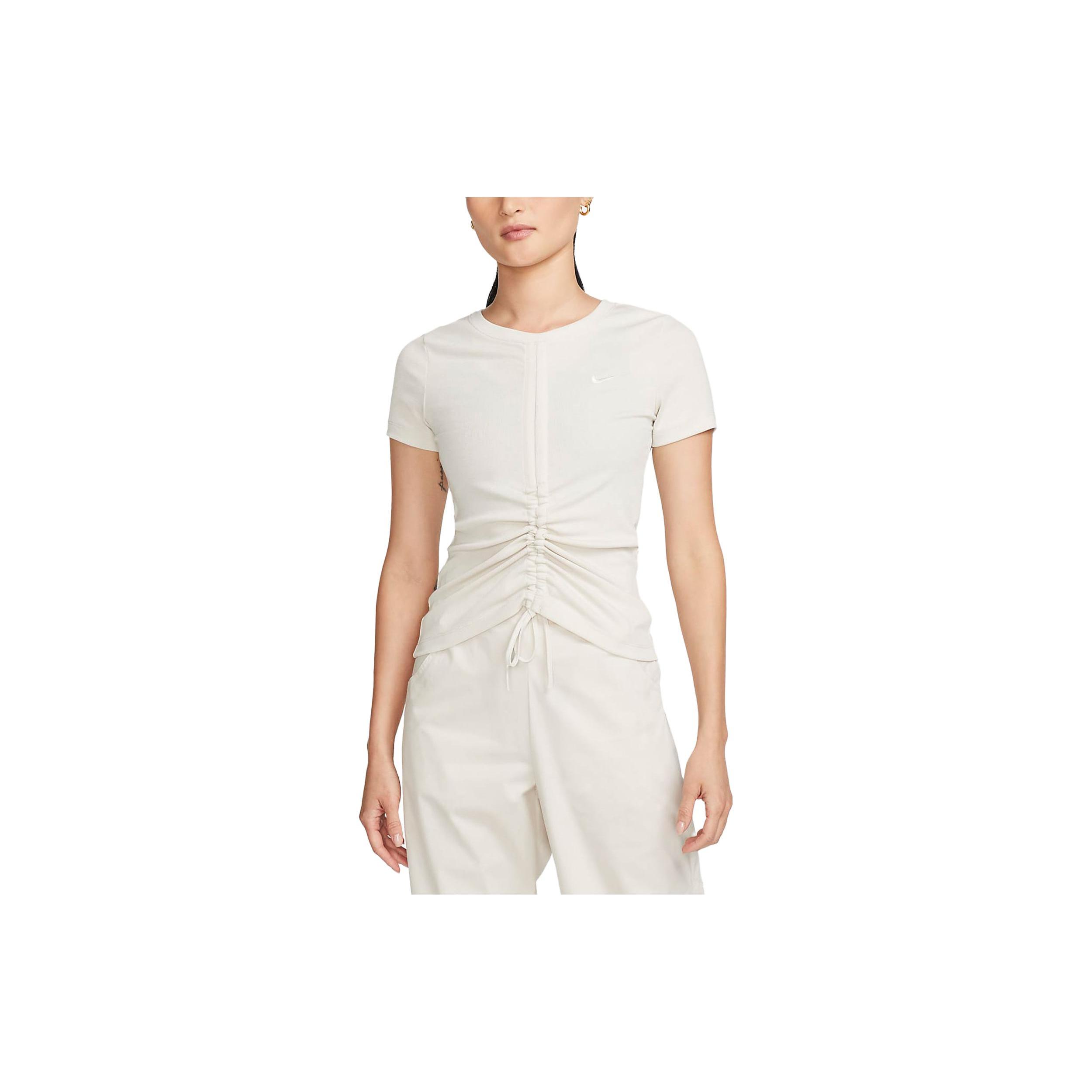 

New Nike Set in Sleeve T Shirt Women s Light Rosewood Umber FB8277-104 L