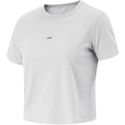 Solid Color Round Neck Comfortable Breathable Versatile Casual Short Sleeve T-Shirt Women T-Shirts Gray ATSV528-4