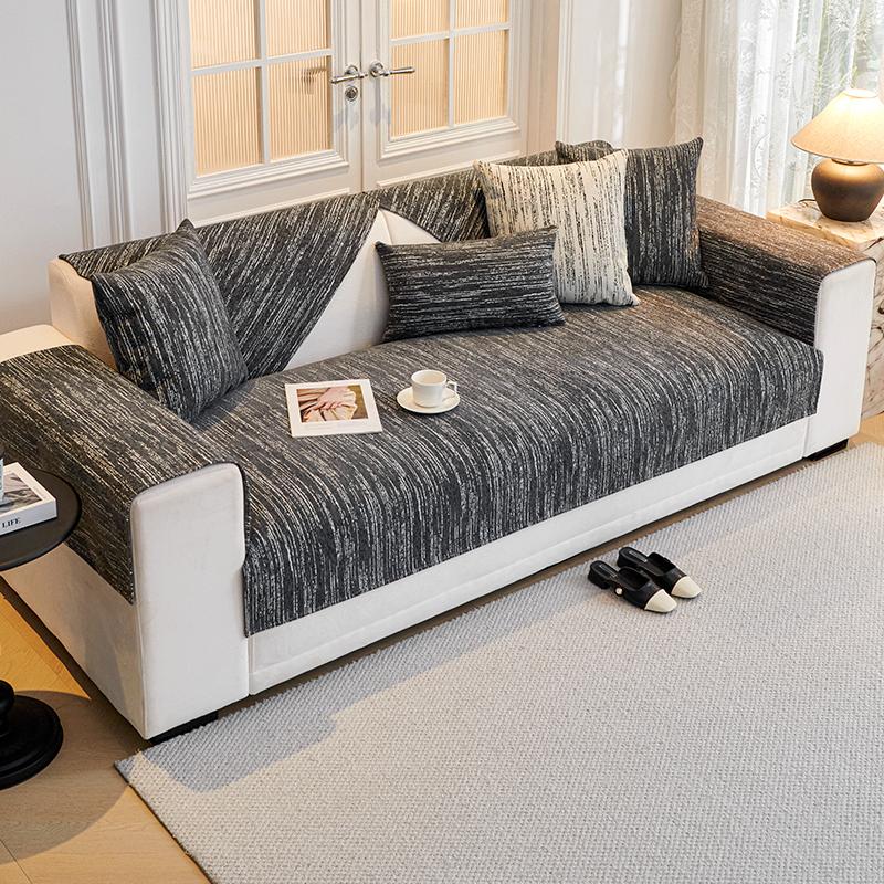 Sofa Cushion Four Seasons Universal Chenille Abstract Cushion Simple Modern Entry Lux Style Leather Sofa Cover Cover Cloth