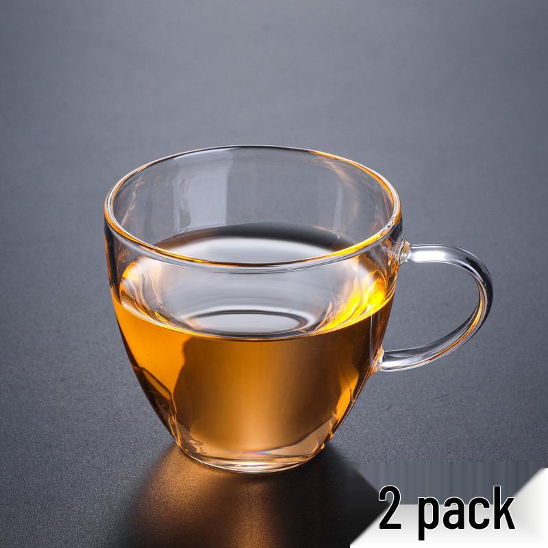 Double-Layer Heat-Resistant Glass Tea Cup with Handle for Kung Fu Tea