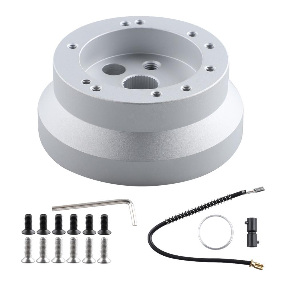 Steering Wheel Polished Short Hub Adapter 5 & 6 Hole Ididit, GM, Chevy B Silver