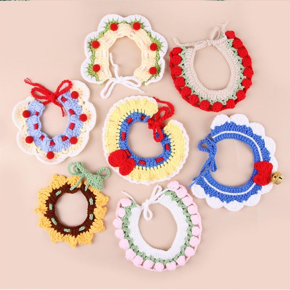 Lightweight Handwoven Pet Knitted Scarf Adjustable Soft Pet Bib Neck Scarf