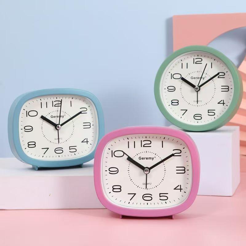 Nordic Simple Alarm Clock Student Bedside Silent Clock Multi-functional Desktop Ornament Small Desk Clock Desk Quartz Clock