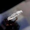 Huitan Exquisite Twist Band Finger-rings for Women Full with Bling Bling Cubic Zirconia Statement Female Wedding Band Jewelry