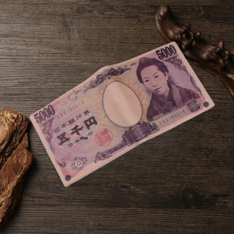 Unisexová krátká peněženka s kreativními vzory měn z různých zemí