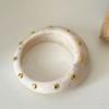 Vintage Geometric Chunky Punk Jewelry Fashion Retro Bangle Irregular Rivet Resin Bracelet  Women