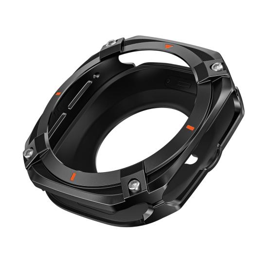 Watch Protective Case for Galaxy Watch Ultra 47mm Shockproof Rugged Zinc Alloy Protector Bezel with Back Cover Square Watch Bumper Cover Shell