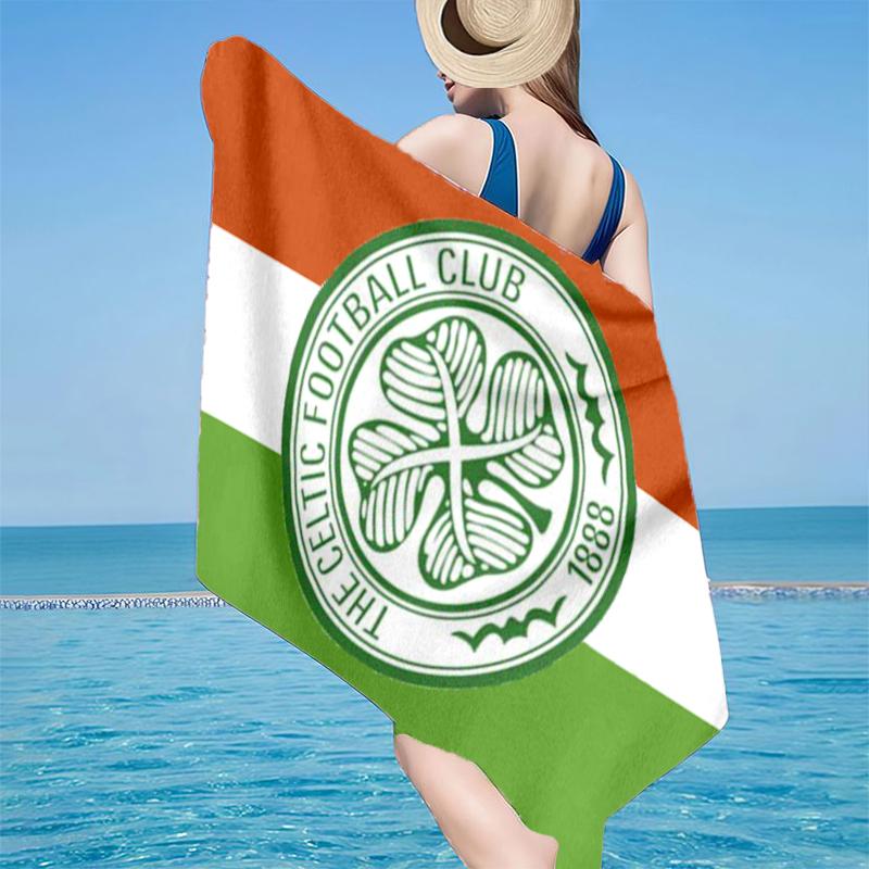 Celtic Football Club Wappen Strandtuch, Super Weiche Mikrofaser, Geschenk für Sie/Ihn, Geburtstag, für Pool, Strand, Reisen, Heimdekoration Fanartikel