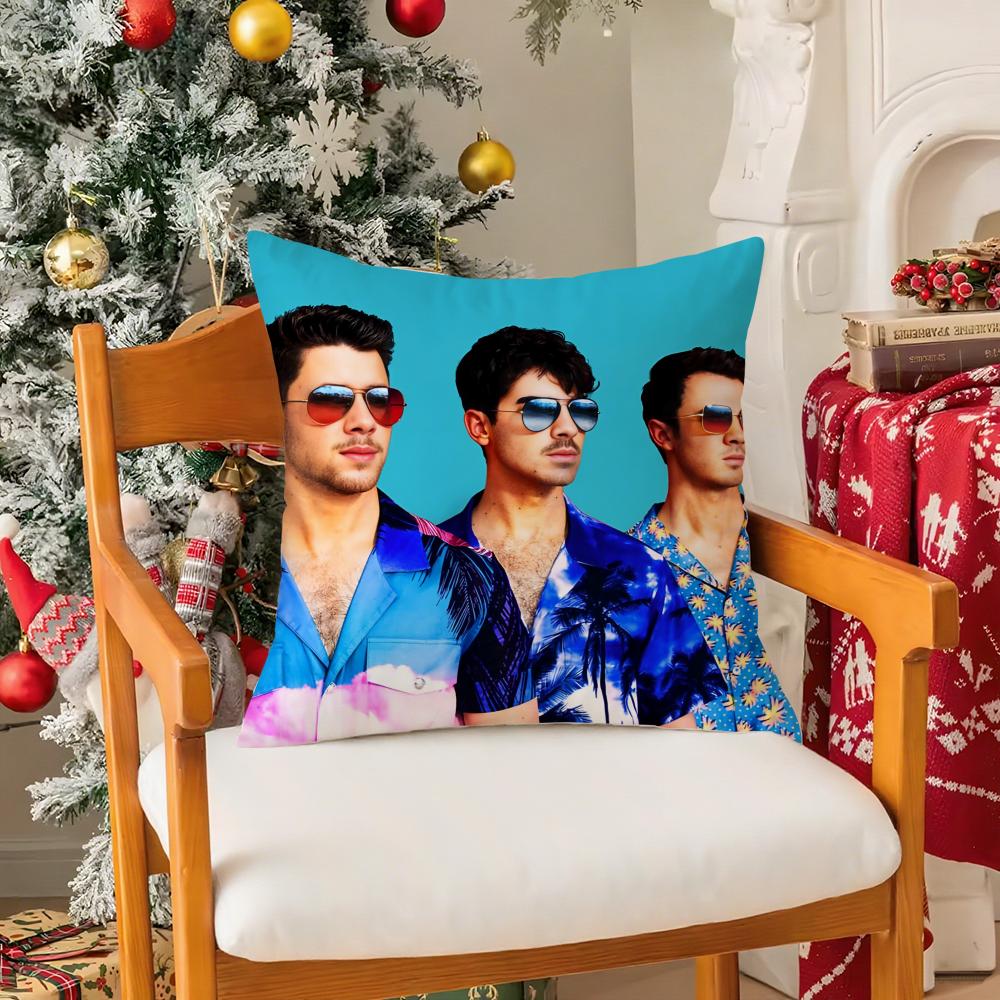 JJonas Brothers Band Pillow Case Silky Short Plush With Invisible Zipper Dustproof Sofa Cushion Cover For Home Decor