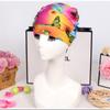 Quick Drying Hot Spring Swimming Cap Printed Fabric Bathing Cap Oversized Swimming Cap  Bathe