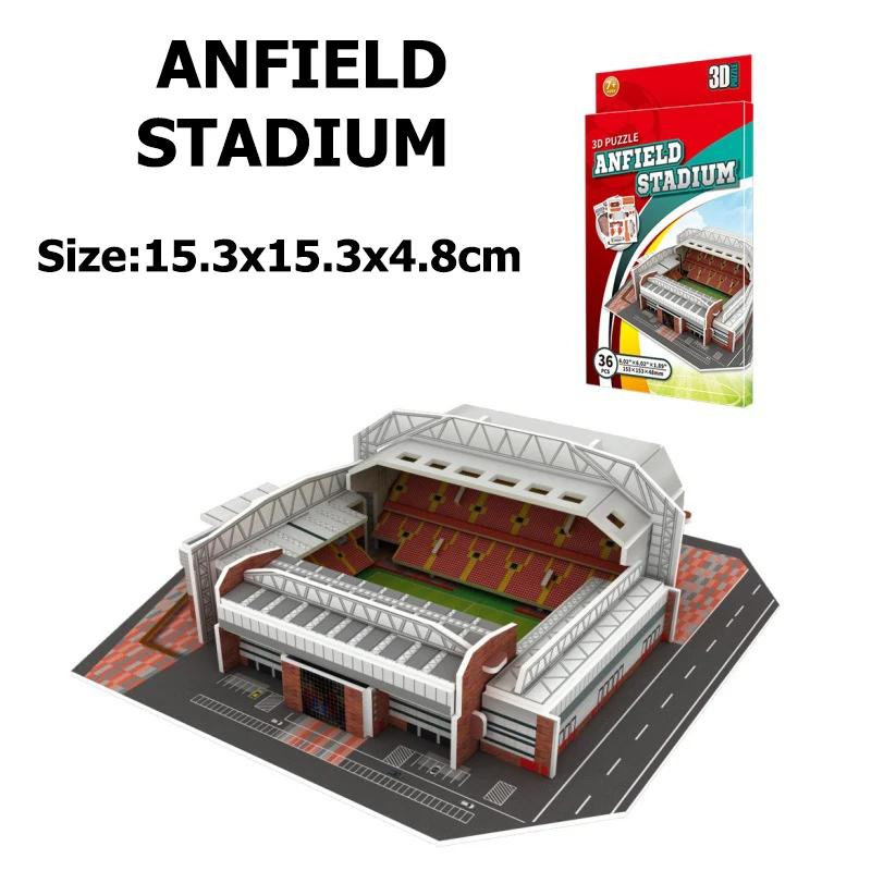 Desktop Ornaments Football Field Model Fans Souvenir DIY Paper Puzzle Table Games 3D Building Stadium Assembly Simulation TMZ