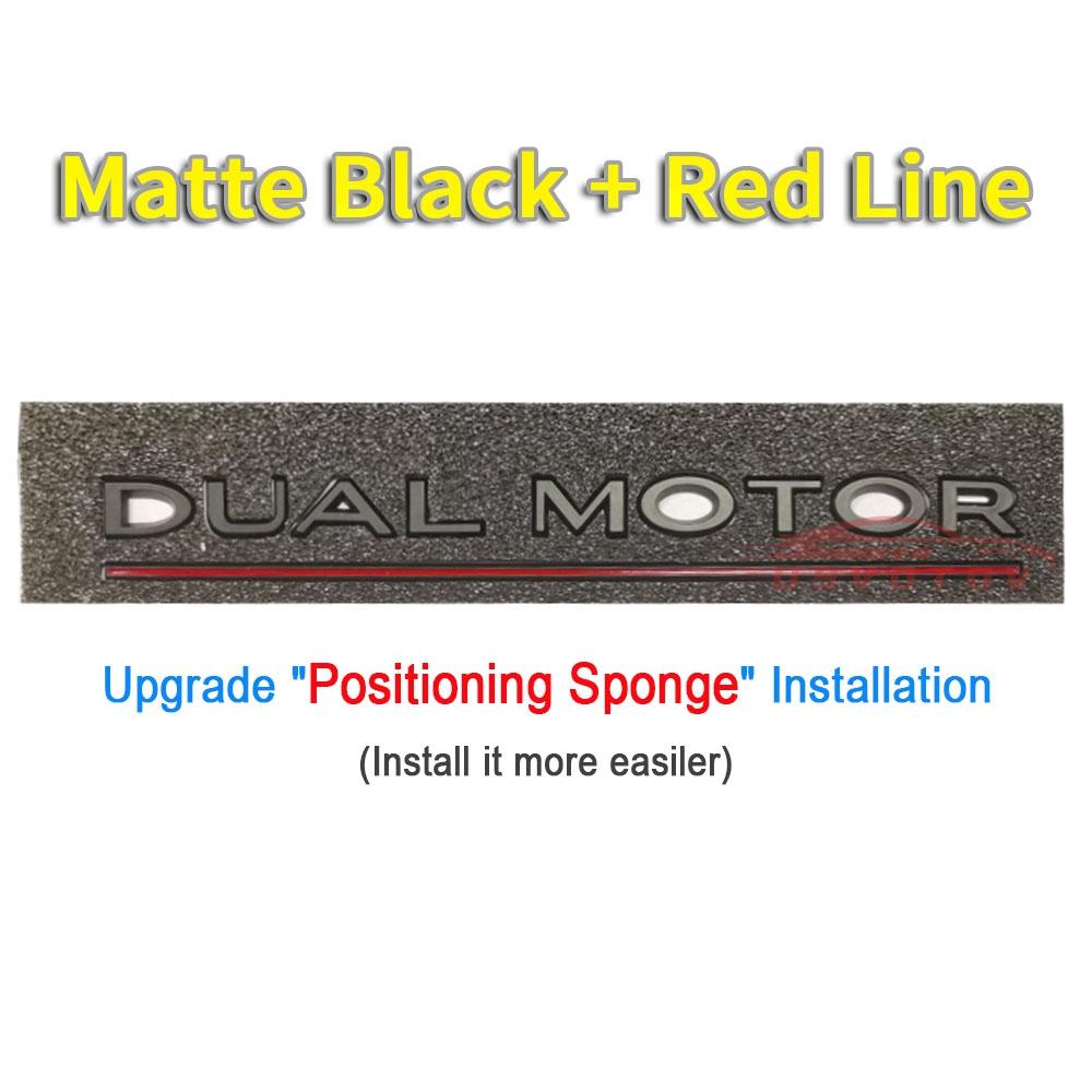 

DUAL MOTOR Underlined Letters Emblem for Tesla Model Y 3 X S Car Styling High Performance Trunk Badge Sticker Chrome Black Red