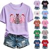 Women's Christmas Printed Short Sleeve T-Shirt Casual Holiday Top
