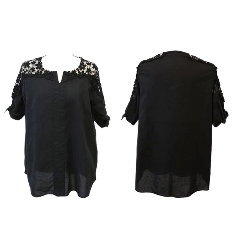 Women Summer Large Size Dress Shirt Loose Embroidery Shirt