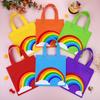 Aneco 24 Pieces Candy Non-Woven Bags Rainbow Party Favor Bags 8×8 Inch Trolls Goodie Bags 6 Colors Party Favor Gift Bags for Birthday Wedding