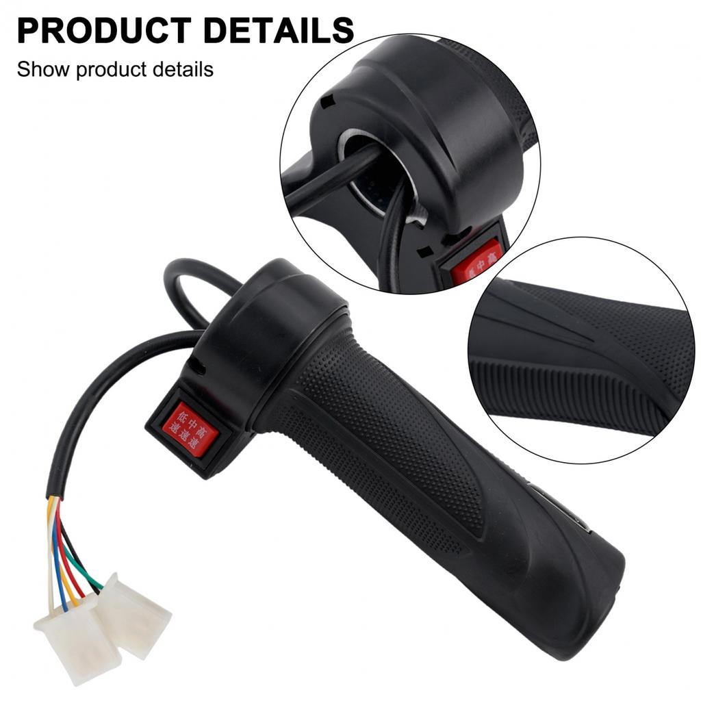 3 Speed Electric Bicycle Throttle Grip for E Bike Waterproof and Wear Resistant