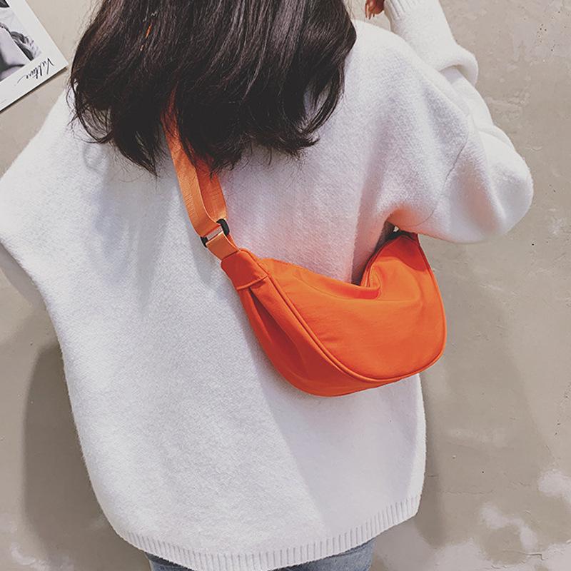 Nylon Women's Crossbody Dumpling Bag – 2025 Trendy Lightweight Small Canvas Shoulder Bag.