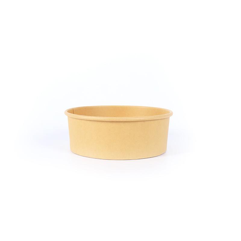 Customizable Kraft Paper Bowl for Takeout: Disposable Round Container for Light Meals, Fruit, and Salads.